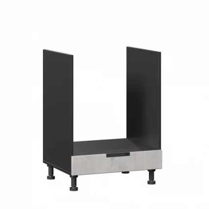 Тумба кухонная 600 для встраиваемой техники Джамис ЛД 296.250.000.056 Черный Белый камень_0