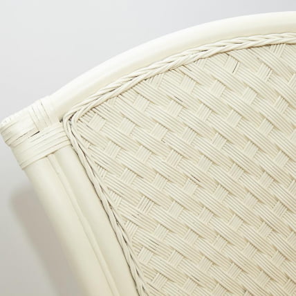 Комплект обеденный ANDREA GRAND (стол со стеклом+6 кресел+ подушки) TCH White (белый), Ткань рубчик, цвет кремовый_8