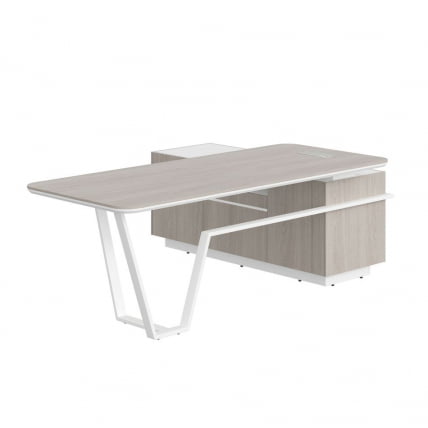 Стол руководителя левый Line СФ-571202.1 Дуб серый Белый_1