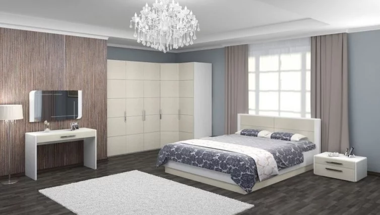 Комплект мебели для спальни Вива №01 Белый Белый глянец_0