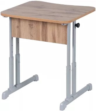 Парта одноместная эргономичная (рост 6) Дуб Вотан/Металл Серый_0