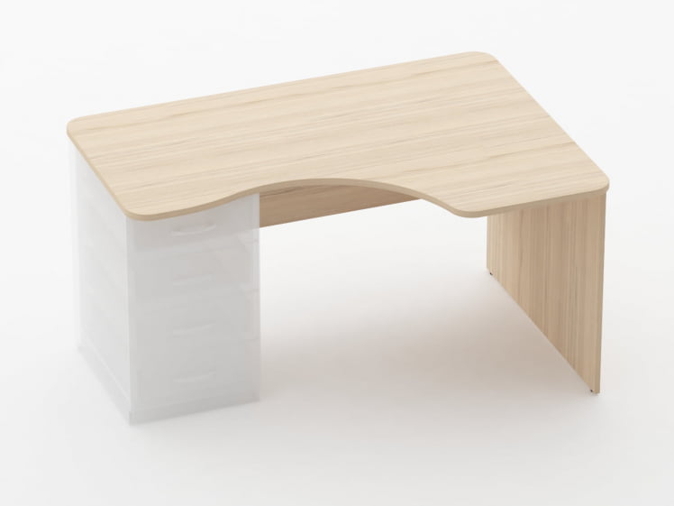 Стол угловой под встроенную тумбу Glassy 1.141.14Пр Дуб молочный_0