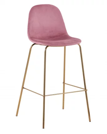 Стул барный Валенсия Пыльно-розовый с золотыми ножками_1