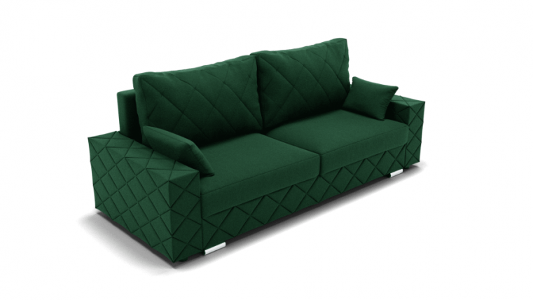 Диван Мартин-1 (ЗР) Цвет фасада: Зеленый; Тип: Прямой; Материал фасада: Металл/Велюр_0