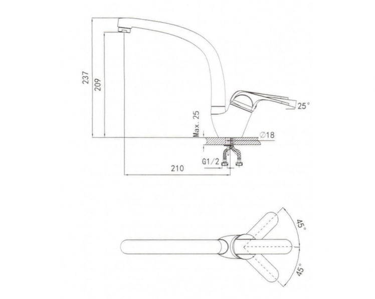 Кухонный смеситель GRANULA 2024 Графит_1