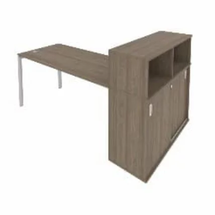 Рабочая станция с опорным шкафом-купе Metal System Б.РС-СШК-3.4 Вяз/Серый_0