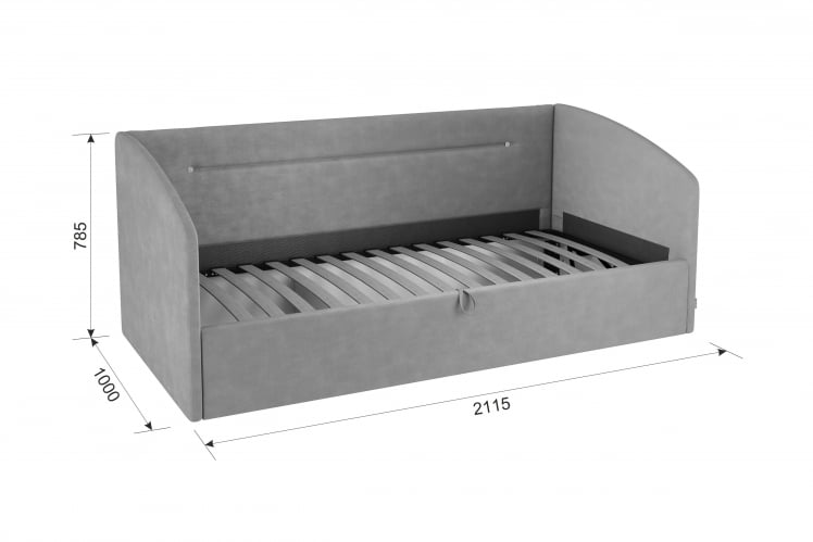 Кровать  0.9 Альба (Софа) КМ.S-16 топаз (велюр)_7