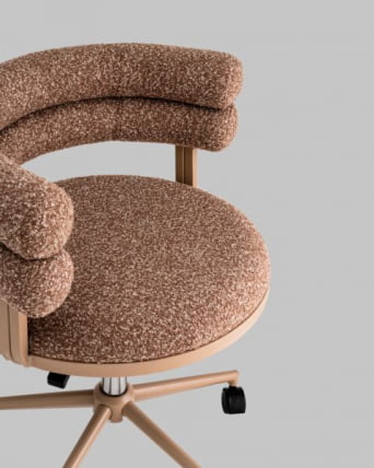 Стул офисный Ponty светло-коричневый бежевые ножки_7