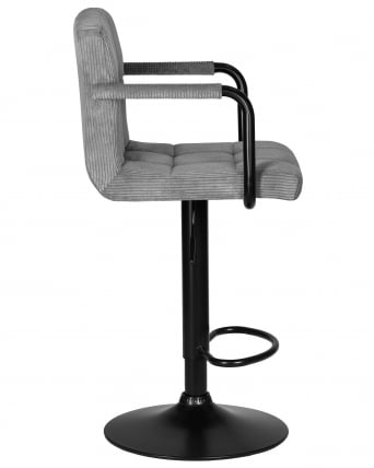 Стул барный DOBRIN KRUGER ARM BLACK (серый вельвет (LAR-E2041-25))_2