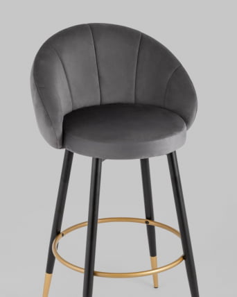 Стул Наоми барный велюр Серый_7