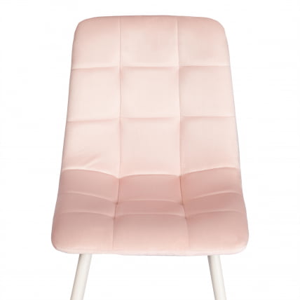 Стул CHILLY (mod. 7094-1) вельвет/металл, 44,5х52,5х86 см, pink (розовый) HLR39 / белый_5