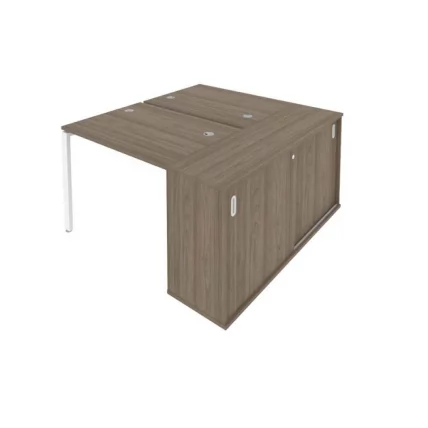 Рабочая станция с опорным шкафом-купе Metal SystemБ.Б.РС-СШК-1.1 Вяз/Белый_0