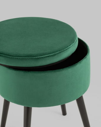 Пуф Клайс с ящиком велюр Зеленый_3
