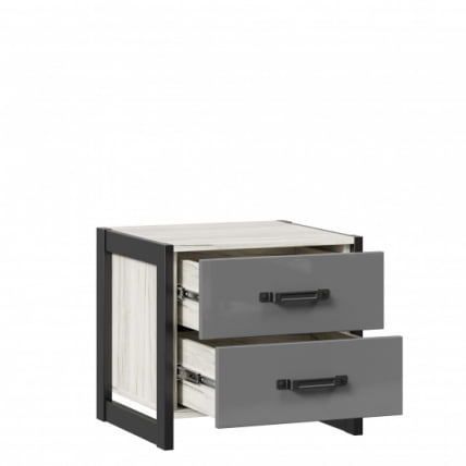 Тумба прикроватная Техно ЛД 678.100.000 Дуб Крафт белый Серый шифер_1