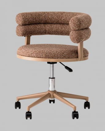 Стул офисный Ponty светло-коричневый бежевые ножки_5