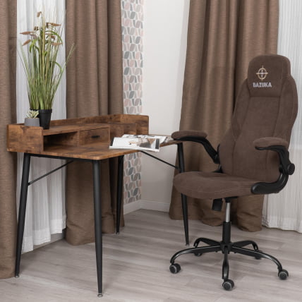 Кресло геймерское BAZUKA metalBL велюр, коричневый, 6_14