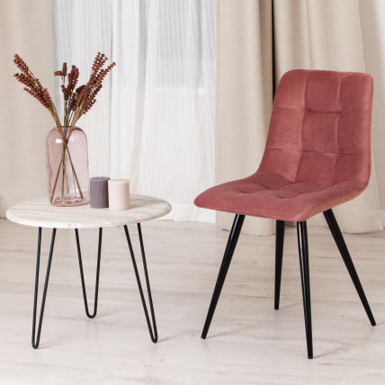 Стул CHILLY (mod. 7095-1) ткань/металл, 45x53х88 см, высота до сиденья 50 см, коралловый barkhat 15 /черный_9