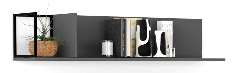 Полка навесная City большая графит_0