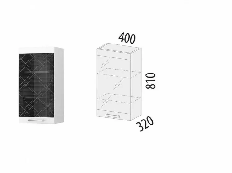 Шкаф-витрина кухонный (лев/прав) Бьянка 102.04_1
