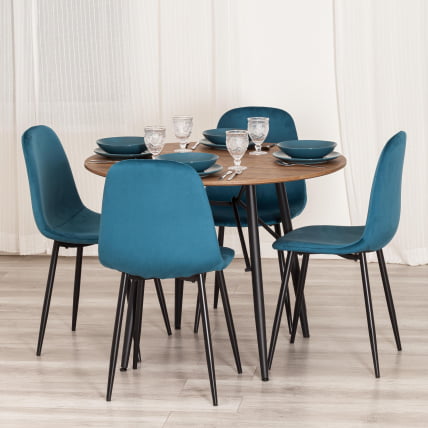 Стул BREEZE (mod. 4724) Велюр/металл , 44 х 53 х 87 см, Dark turquoise (темно-бирюзовый) HLR62 / черный_11