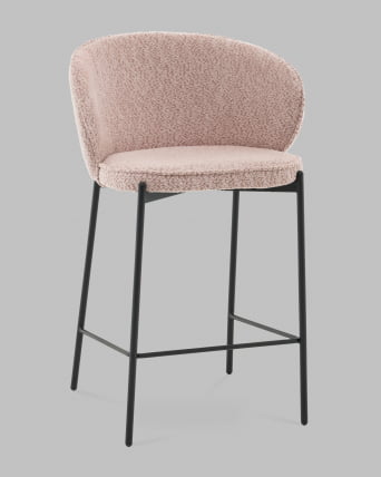 Стул полубарный Тисдейл букле розово-персиковый_1