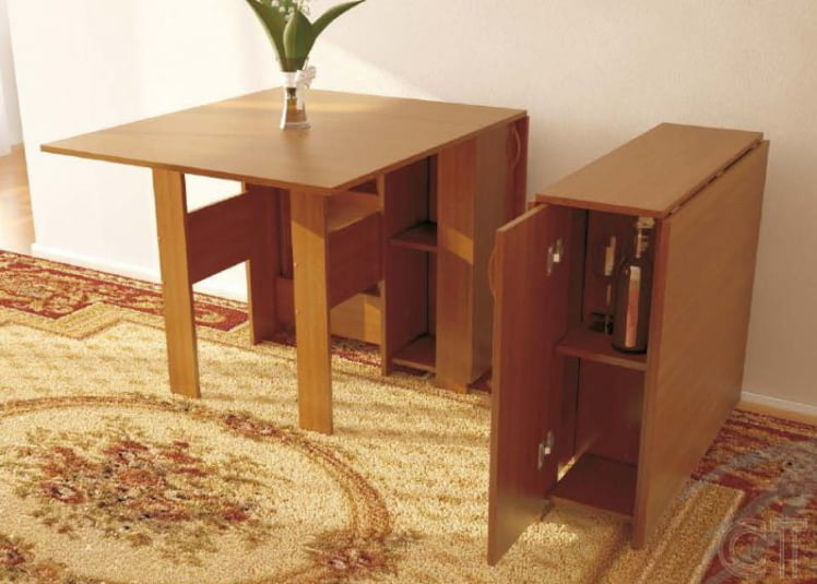 Стол-книжка №2 с баром (Ольха русская)_0