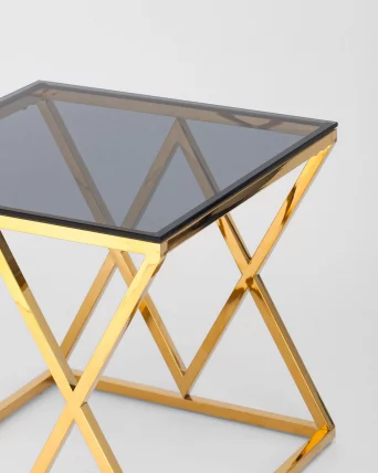 Журнальный стол ИНСИГНИЯ 55x55 Золото стекло smoke_4