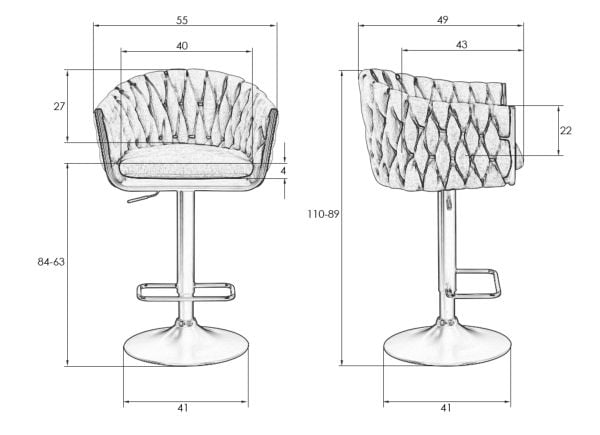 Стул барный ДОБРИН ЛЕОН (синяя ткань (ЛАР-275-29)) 2 шт / DOBRIN LEON (LAR-275-29))_10