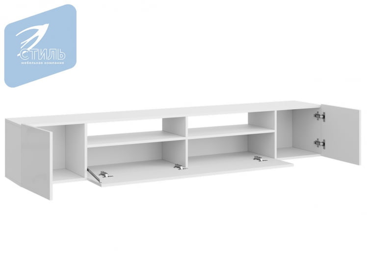 Тумба под ТВ Соло-16 TV Белый/Белый глянец_2