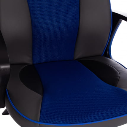 Кресло RACER кож/зам/ткань, металлик/синий, 36/10_8
