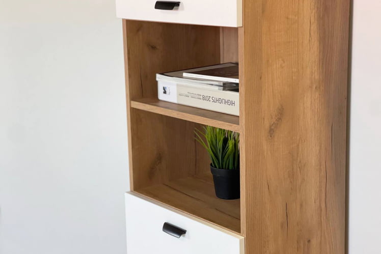 Шкаф комбинированный Моди MGM-01 дуб крафт золотой/белое дерево_4