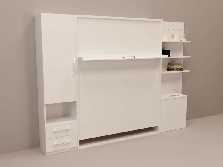 Шкаф-кровать Смарт 1 с полками 1400 правый Венге_0