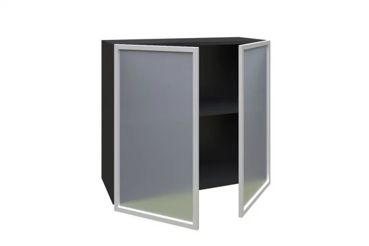 Шкаф кухонный 800 со стеклом Шервуд ЛД 281.361.000.030 Черный_1