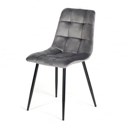 Стул CHILLY (mod. 7094) металл/вельвет, 45 х 55 х 87,5 см, серый/черный, G062-40_2