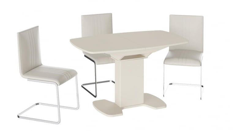 Стол обеденный new Портофино СМ(ТД)-105.02.11(1) Бежевое/Стекло бежевое матовое LUX_1