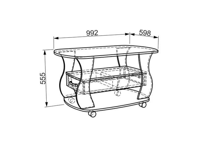 Стол журнальный Барон №3 модуль 01 Дуб млечный_1