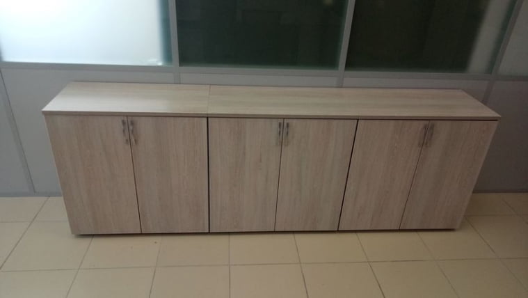 Шкаф низкий закрытый Glassy 6.08.131 Дуб сантана светлый_2