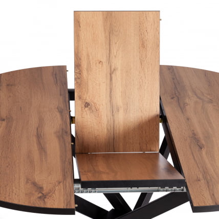 Стол MANZANA ЛДСП/HPL/металл, 100 х 100+30 х 75 см, Дуб Вотан/черный_7