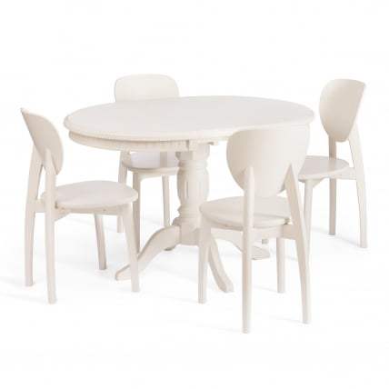 Стол STEFANO круглый бук, мдф, D90+30x77см, Ivory white_7