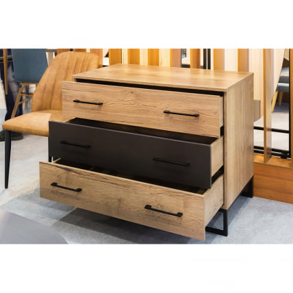 Комод Лофт с 3 ящиками Дуб табак/Графит / Loft_7