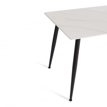 Стол обеденный Austen/Остин столешница керамика (матовая) /опоры металл, белый/черный, 120х80х75см_2