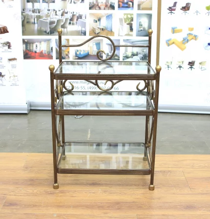 Тумбочка Луиза кованая без ящика шоколад_1