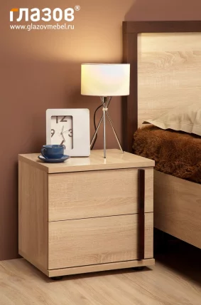 Тумба прикроватная BAUHAUS 6 Дуб Сонома/Орех шоколадный (спальня)_2