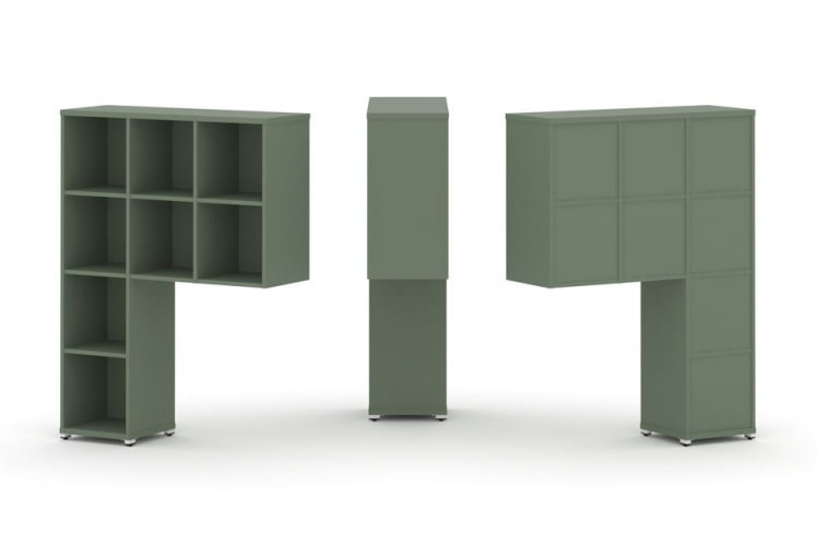 Надставка на стол высокая односторонняя + задняя стенка (8 шт.) CONCEPT CN.ONV-001 Кобо Белый металл_0