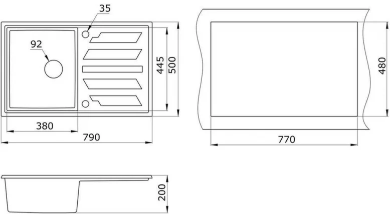 Кухонная мойка GRANULA 8002 Брют_2