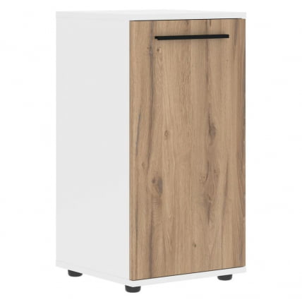 Шкаф колонка с глухой малой дверью ЕДИС ЕЛCС 42.1 Дуб Денвер светлый Черный Белый / EDIS ELCS_0