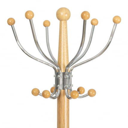 Вешалка Hanami (mod. GH-8617) дерево/хром/мрамор, 37 x 37 x 175 см, White (Белый) / Natural (натуральный)_1