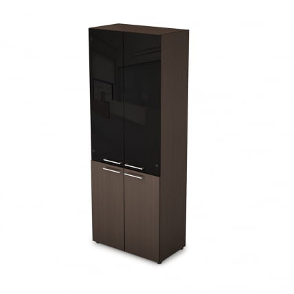 Шкаф стеллаж высокий со стеклом TAIM-MAX 4Ш.005.4 Венге_0