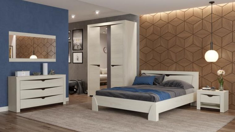 Кровать 1200 Лючия 33.08 с настилом Ясень анкор светлый Венге_2