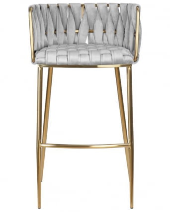 Стул барный ДОБРИН ЕММА ГОЛД (светло-серый велюр (135-37)) 4 шт / DOBRIN EMMA GOLD_6